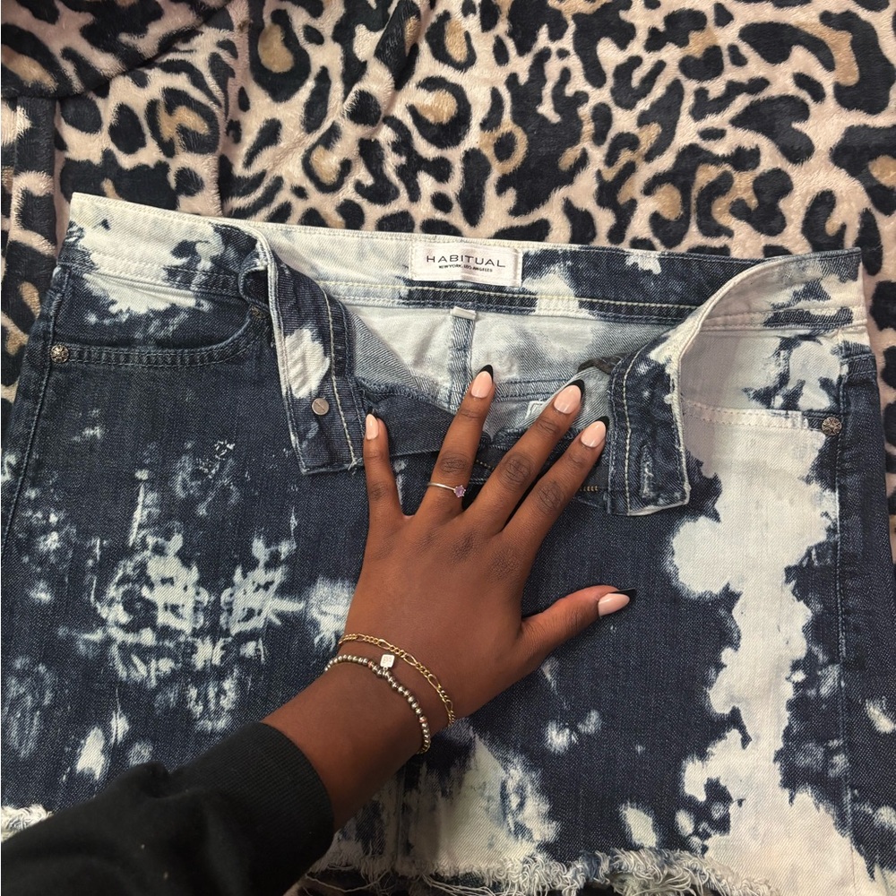 Habitual Women's Blue Tie-Dye Skirt